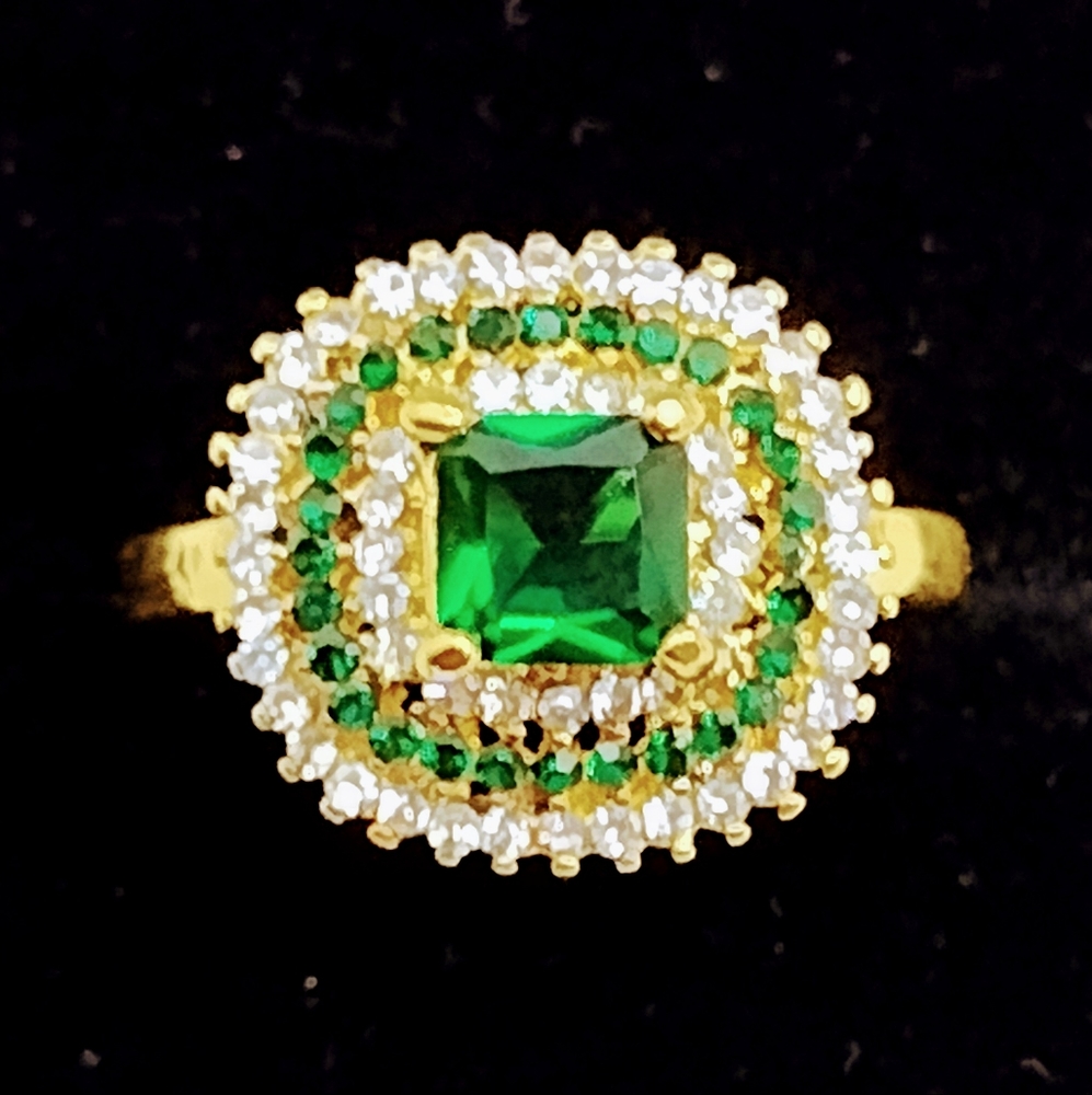 New Vermeil Green Stone Ring